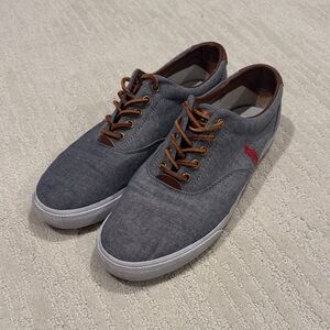 Polo Ralph Lauren Men’s Chambray Sneakers with leather detailing 11.5